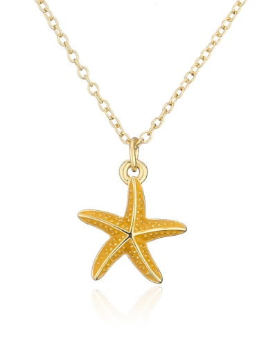 21897 Brass Enamel Sea Star Necklace