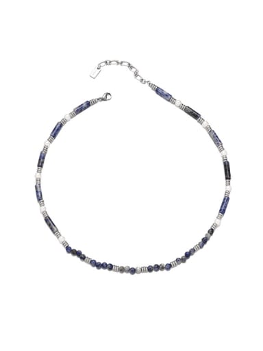 Titanium Steel Natural Stone Heart Trend Necklace
