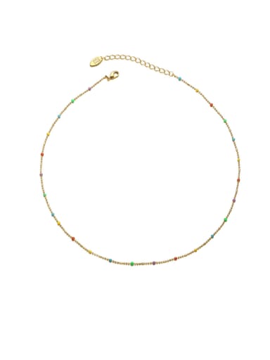Brass Enamel Geometric Minimalist Necklace