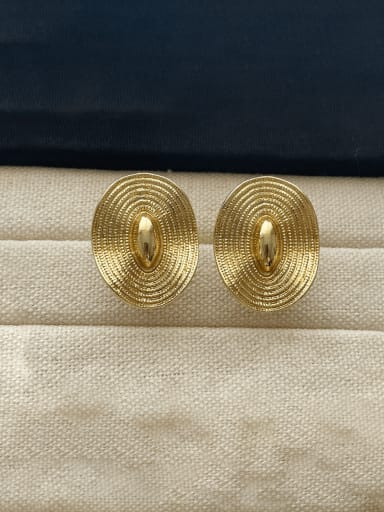 Brass Geometric Minimalist Stud Earring