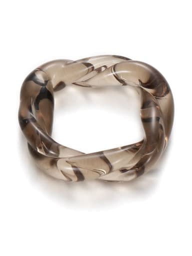 Black ring Hand Glass Twist Square Trend Band Ring