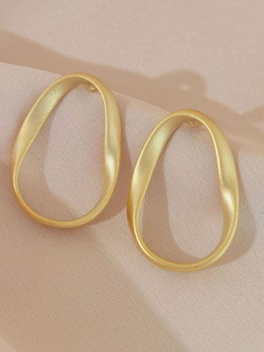 Dumb gold Brass Hollow Geometric Minimalist Stud Earring