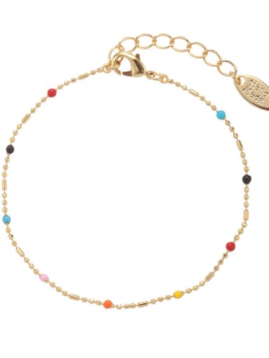 Brass Bead  Minimalist Rainbow Bracelet and Necklace Set