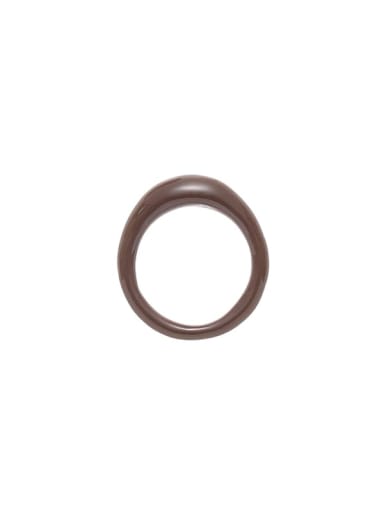 Coffee colored ring Brass Enamel Geometric Minimalist Band Ring