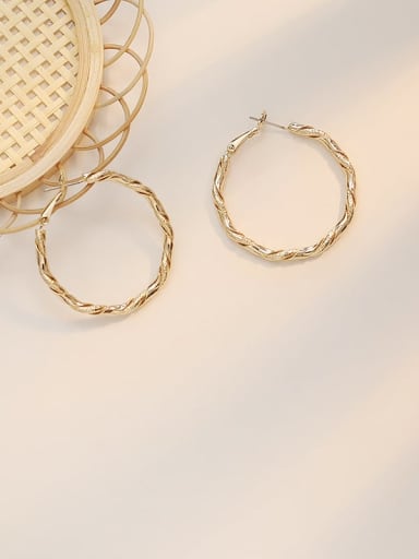 14K gold Copper Geometric Minimalist Hoop Trend Korean Fashion Earring