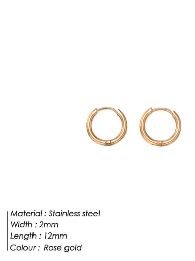 12MM YE27400 Rose Gold Stainless steel Geometric Minimalist Stud Earring