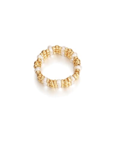 Brass Bead Geometric Vintage Stackable Ring
