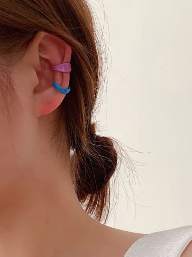 Purple blue Resin Geometric Trend Design French Resin Ear Cuffs Earring