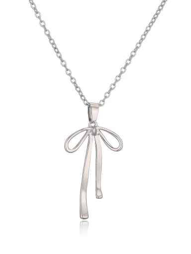 24541 Brass Bowknot Minimalist Necklace