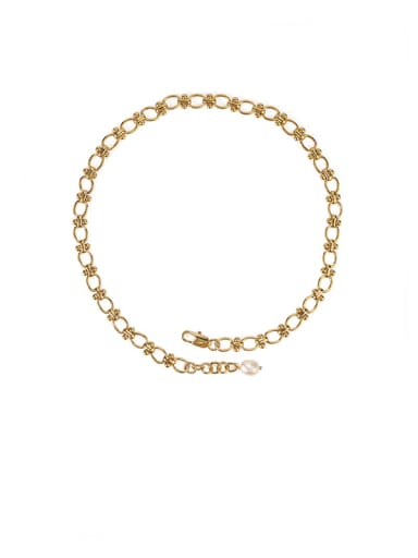 Brass Freshwater Pearl Irregular Vintage chain Necklace