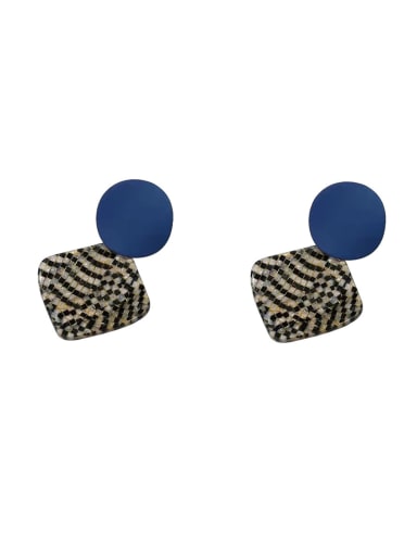 Brass Cellulose Acetate Round Vintage Drop Earring