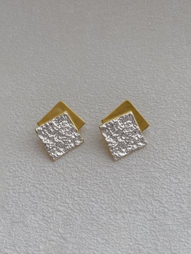 Brass Square Minimalist Stud Earring