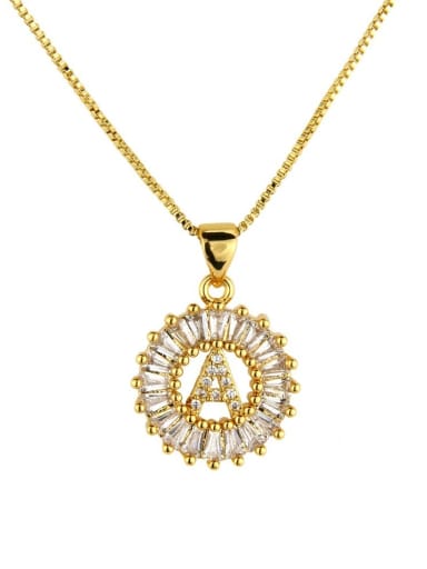 Brass Cubic Zirconia Letter Luxury Necklace