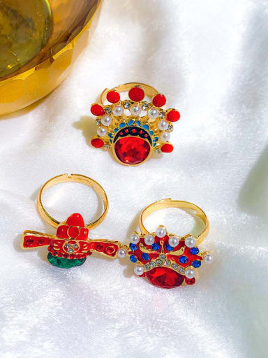 Alloy+ Red Face Or Hat Statement Statement Ring/Free Size Ring