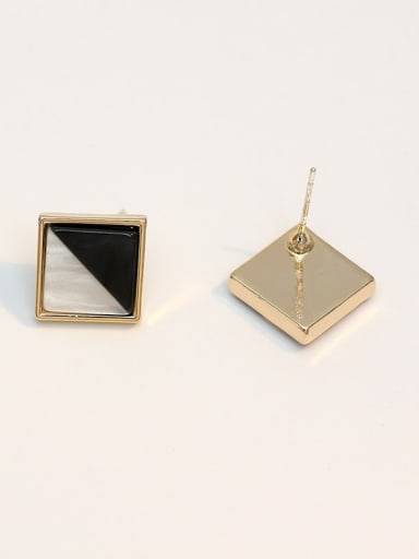 black Copper Acrylic Geometric Minimalist Stud Trend Korean Fashion Earring