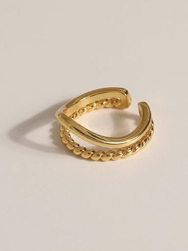 Brass Geometric Vintage Band Fashion Ring