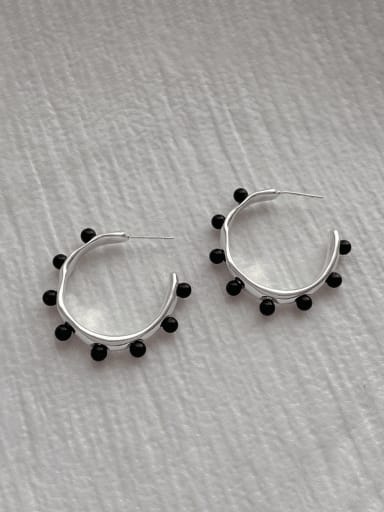 G88 white Earrings Brass Bead Geometric Minimalist Earring