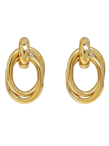 Brass Hollow Geometric Vintage Clip Earring