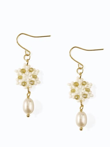 Alloy Imitation Pearl  Flower Cute Hook Earring