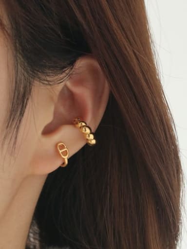 Brass Hollow Geometric Vintage Clip Earring