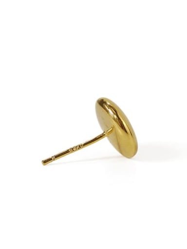 Brass Smooth Round Minimalist Stud Earring