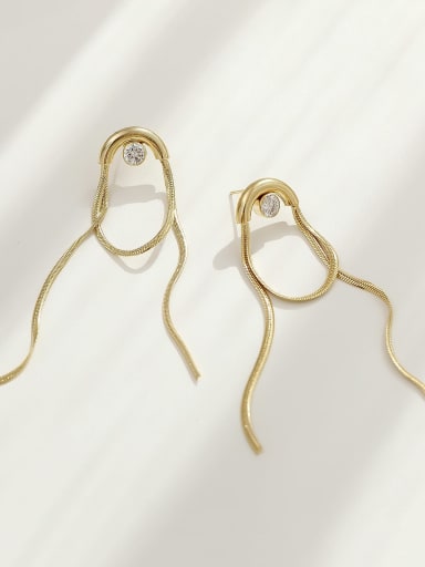 Brass Tassel Minimalist Threader Trend Korean Fashion Earring