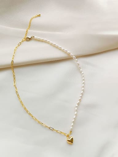 Brass Heart Minimalist Trend Korean Fashion Necklace