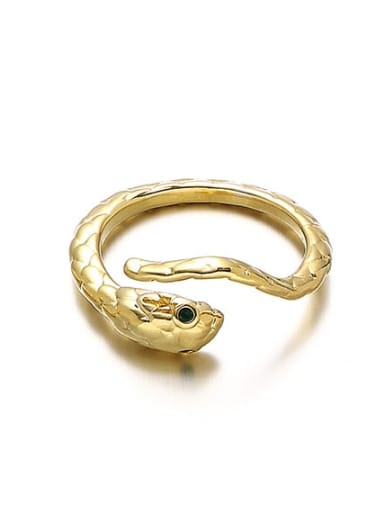 Section 3 Brass Cubic Zirconia Snake Vintage Band Ring