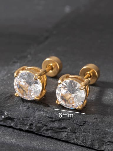 Stainless steel Cubic Zirconia Geometric Minimalist Stud Earring