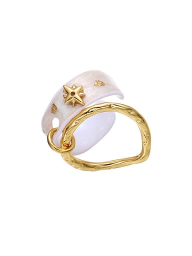 Brass Enamel Star Minimalist Ring