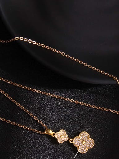 Copper Cubic Zirconia Heart Trend Butterfly  Heart Pendant Necklace