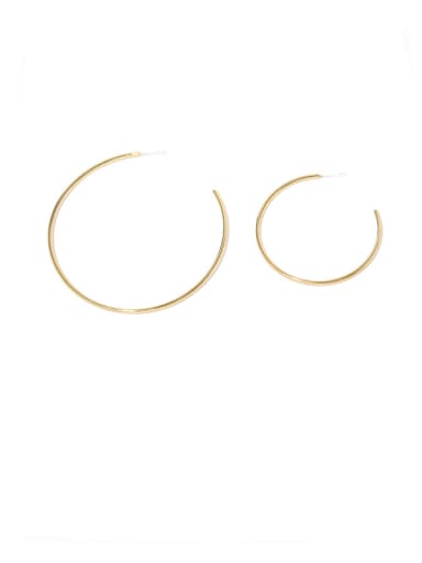 Brass Round Minimalist Single Earring(Single -Only One)