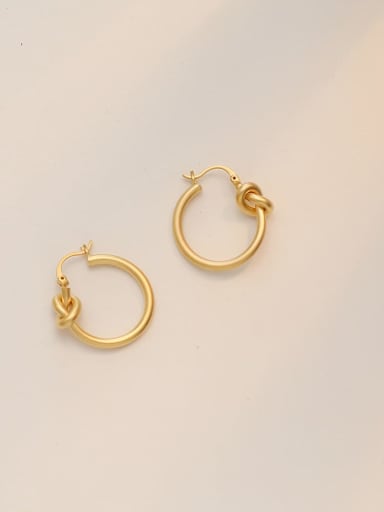 Dumb gold Copper Hollow Round Minimalist Hoop Trend Korean Fashion Earring