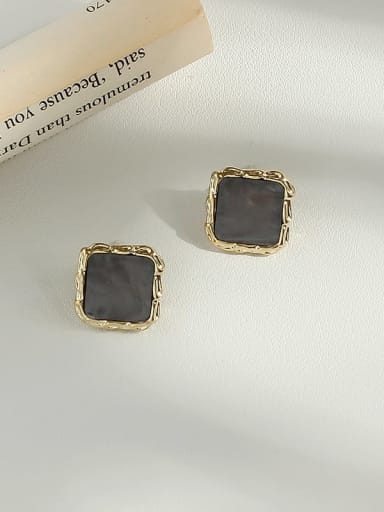 black Copper Acrylic Geometric Minimalist Stud Trend Korean Fashion Earring