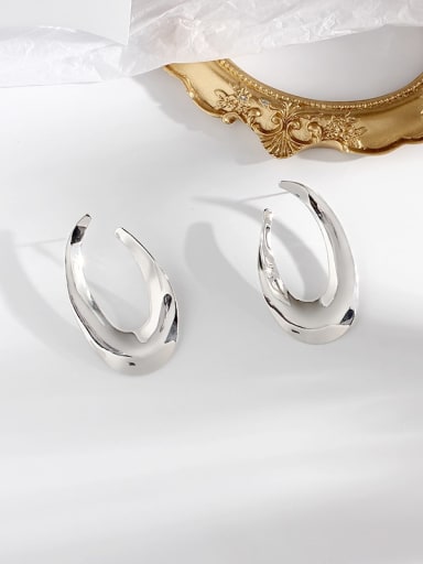 Copper   Simple glossy irregular Trend Korean Fashion Earrings Stud Trend Korean Fashion Earring