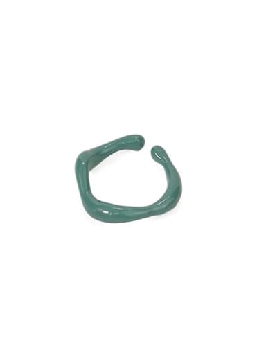 Grey green ring Zinc Alloy Enamel Irregular Vintage Band Ring
