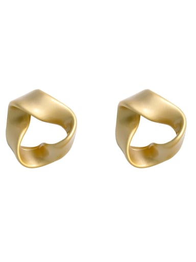 Brass Holllow Geometric Minimalist Clip Earring