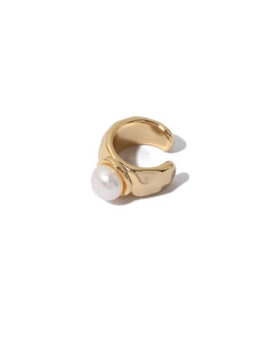 Brass Imitation Pearl Geometric Minimalist Single Earring