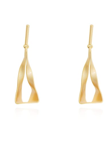 Copper Hollow Irregular geometry Minimalist Drop Trend Korean Fashion Earring