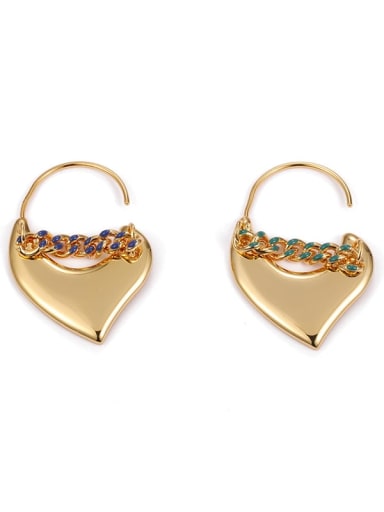Brass Enamel Heart Minimalist Single Earring(only one)