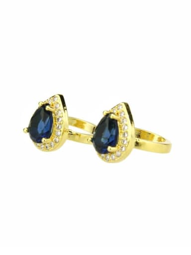 Brass Water Drop Cubic Zirconia  Luxury Clip Earring