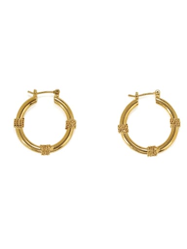 golden Brass Geometric Vintage Huggie Earring