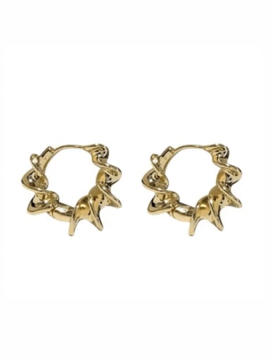 Brass Irregular Vintage Huggie Earring