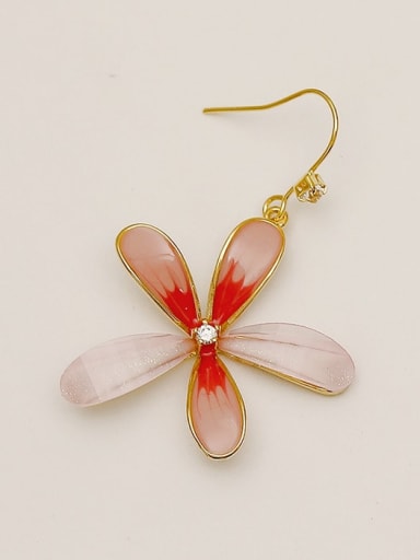 Brass Enamel Flower Minimalist Hook Trend Korean Fashion Earring
