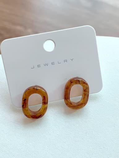 F45 amber small acrylic oval Resin Geometric Minimalist Stud Earring/Multi-Color Optional