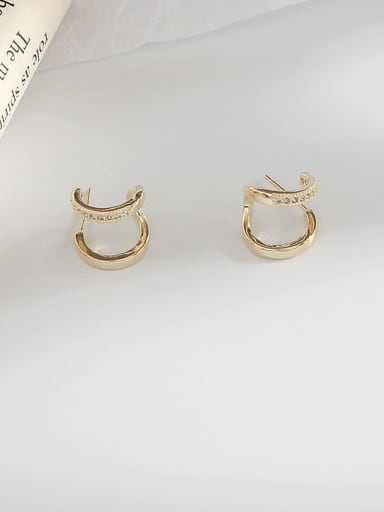 Copper  Minimalist  Geometric Stud Trend Korean Fashion Earring