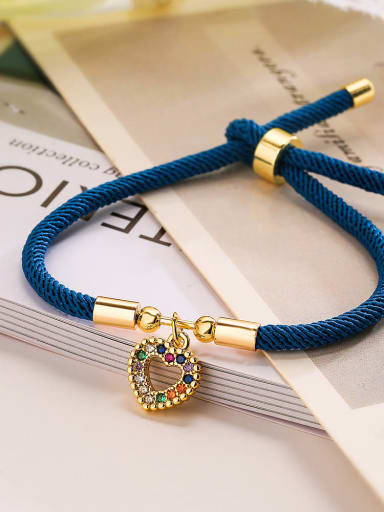 Brass Cubic Zirconia Geometric Trend Handmade Beaded Bracelet