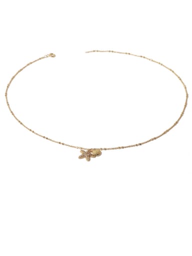Brass Cubic Zirconia Sea Star Vintage Necklace