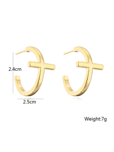 41773 Brass Geometric Vintage Stud Earring