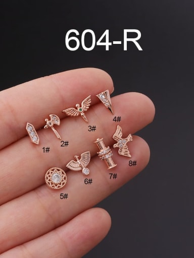 rose gold Brass Cubic Zirconia Ball Cute Single Earring (Single Only One)